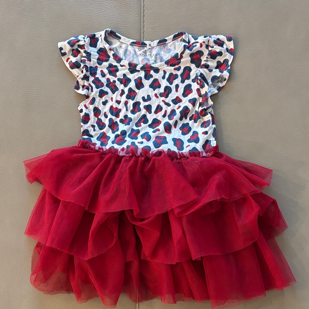 Posh Peanut Red and Leopard Print Tutu Dress